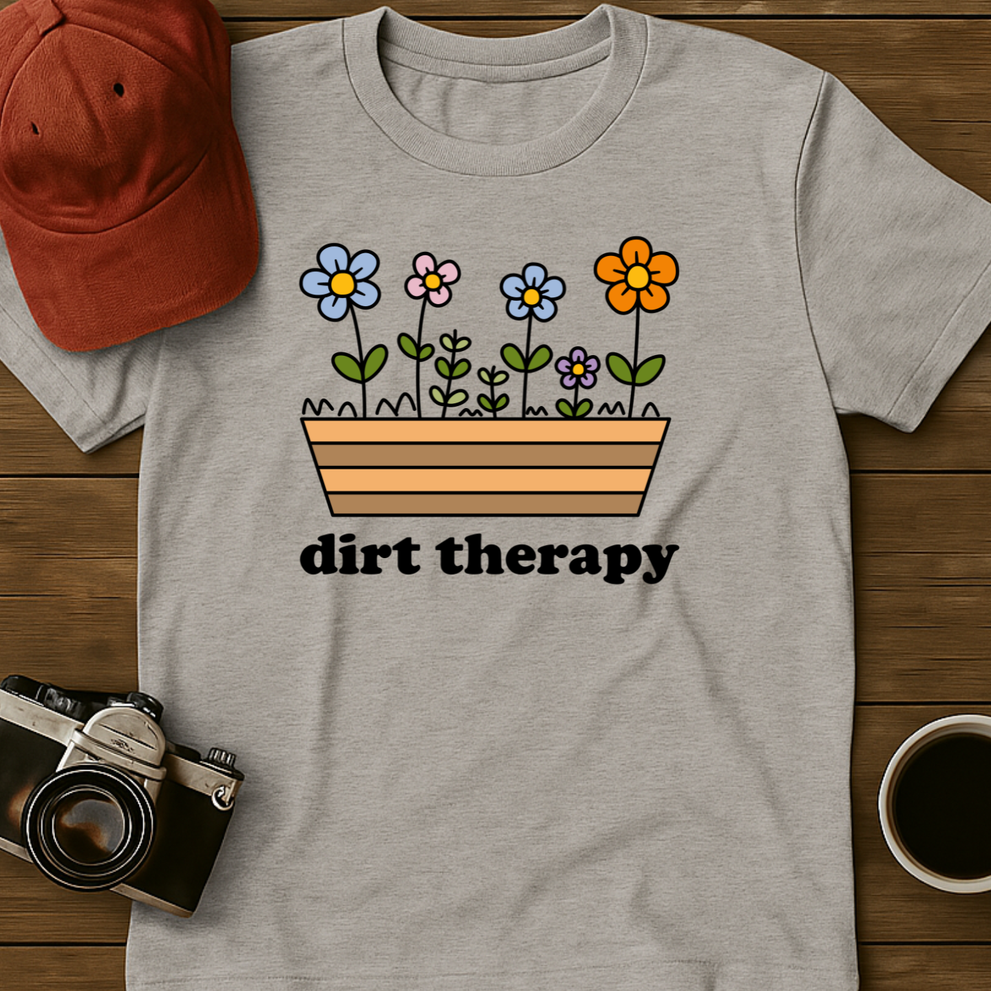 Dirt Therapy Flower Box Color T-Shirt