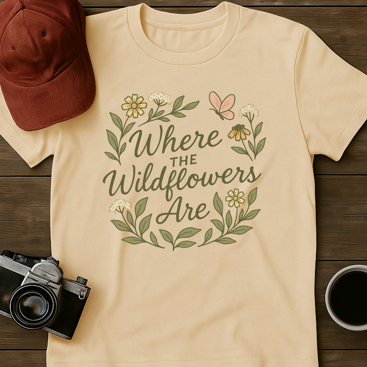 Where the Wildflowers Are Script T-Shirt