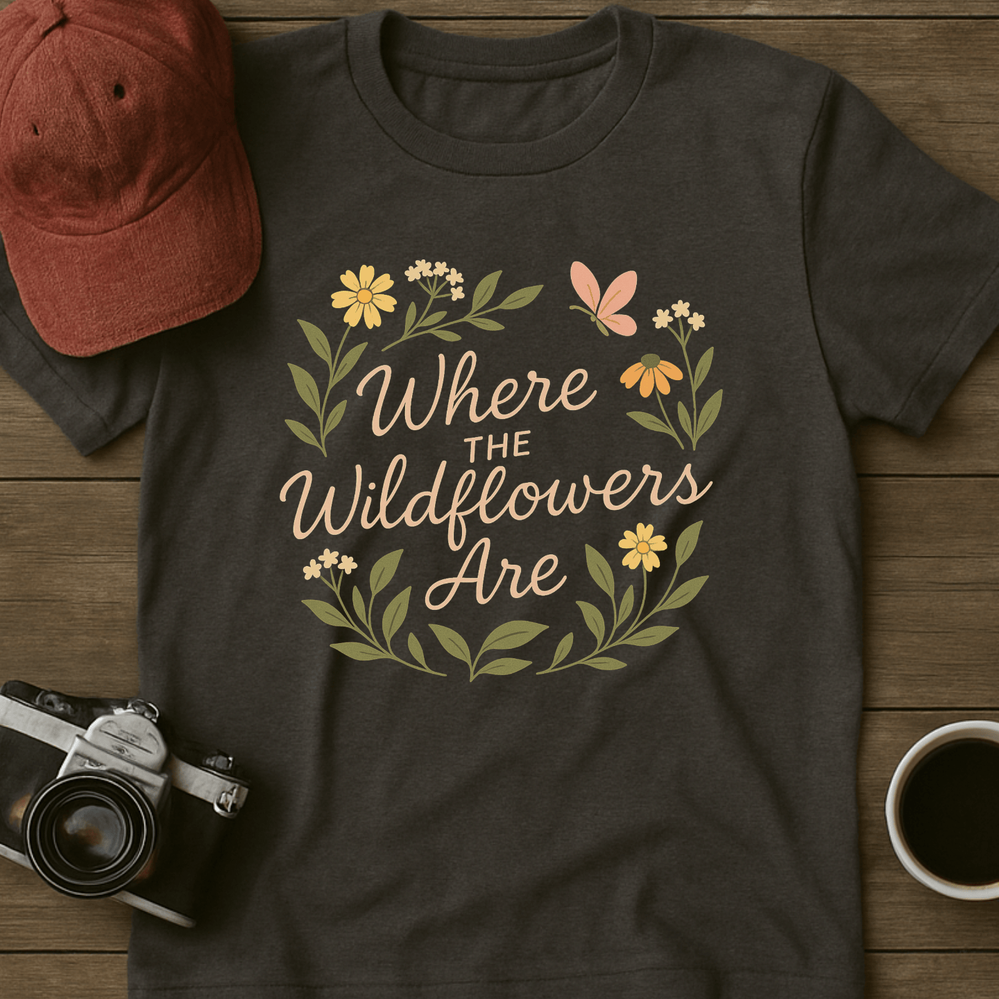 Where the Wildflowers Are Script T-Shirt