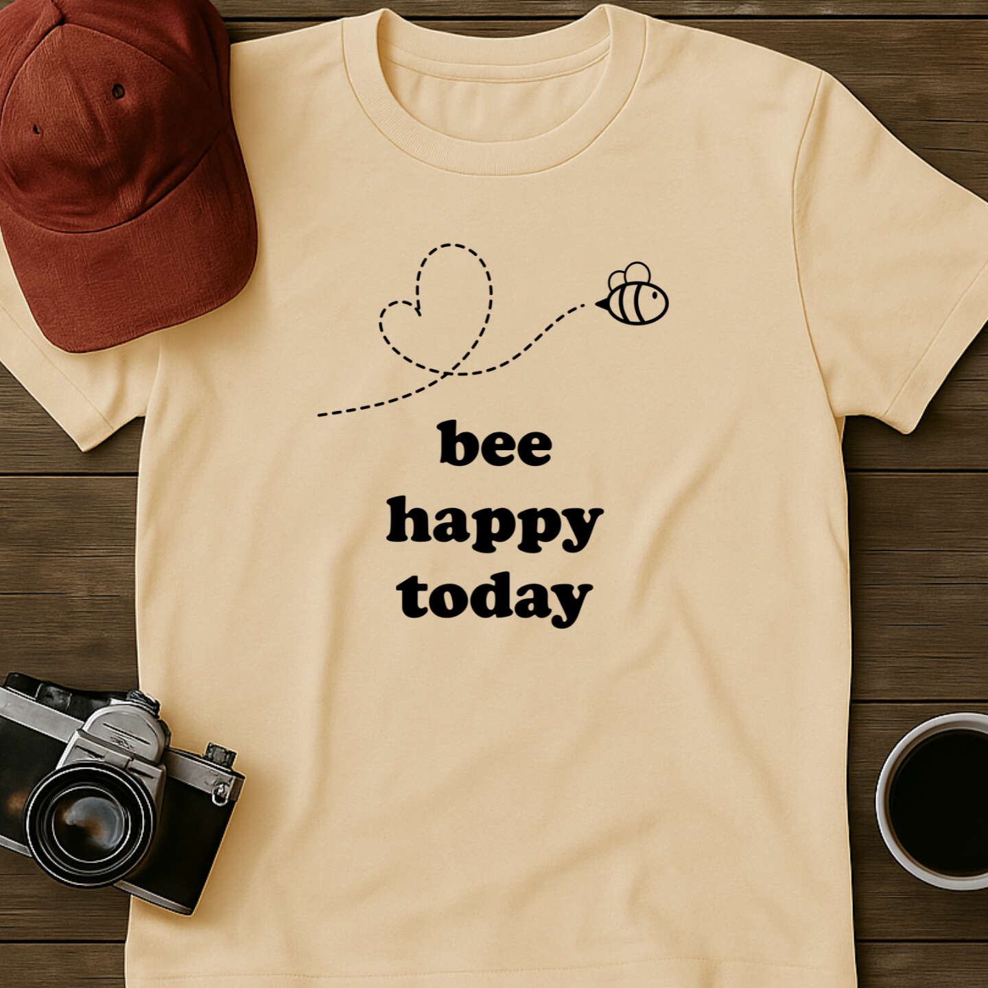 Bee Happy Today Heart T-Shirt