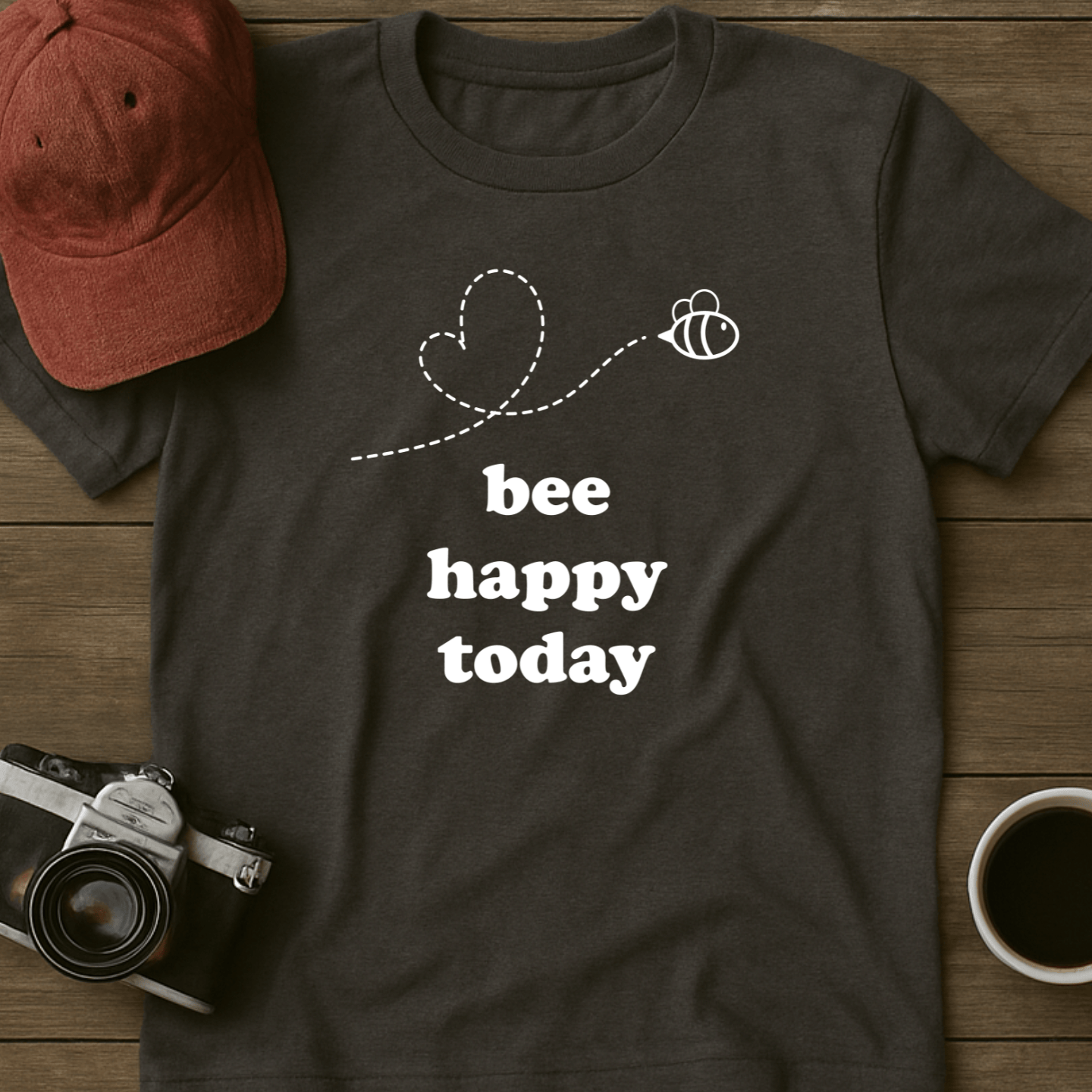 Bee Happy Today Heart T-Shirt