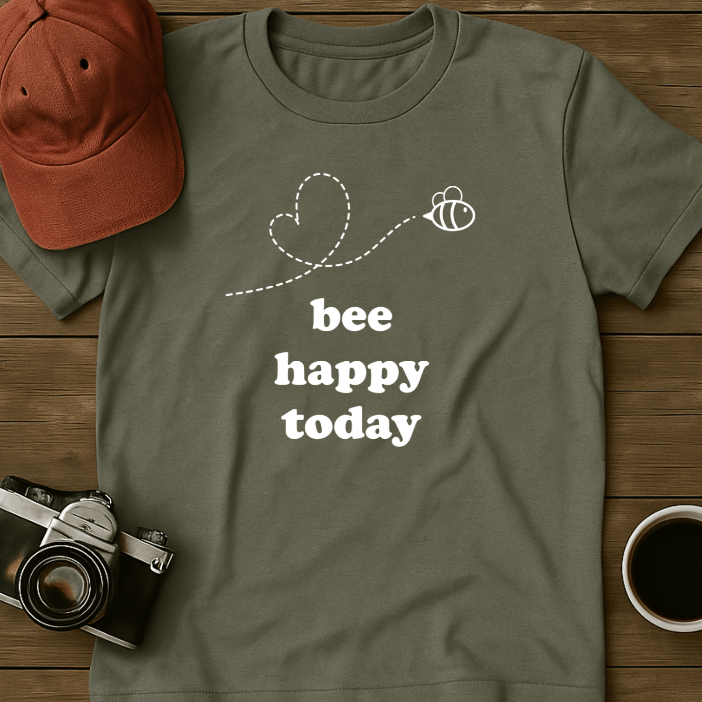 Bee Happy Today Heart T-Shirt