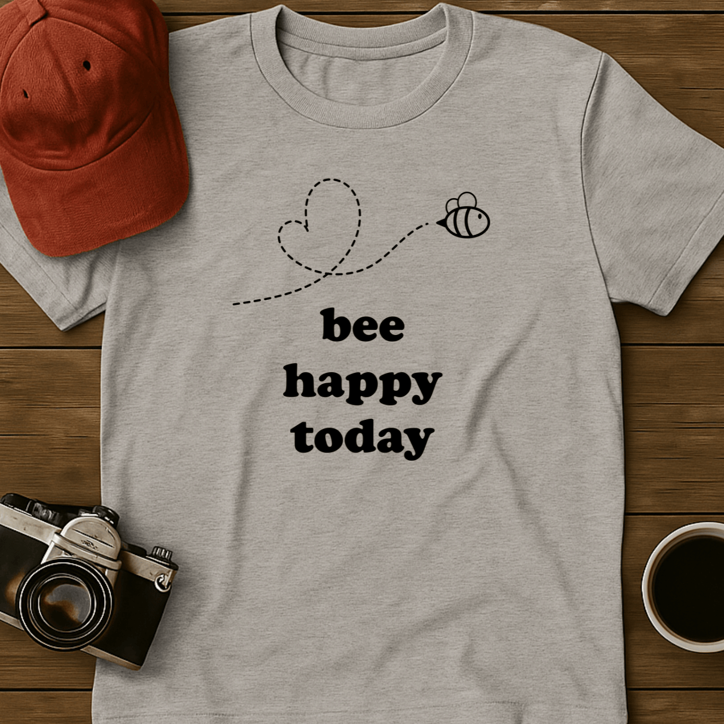 Bee Happy Today Heart T-Shirt