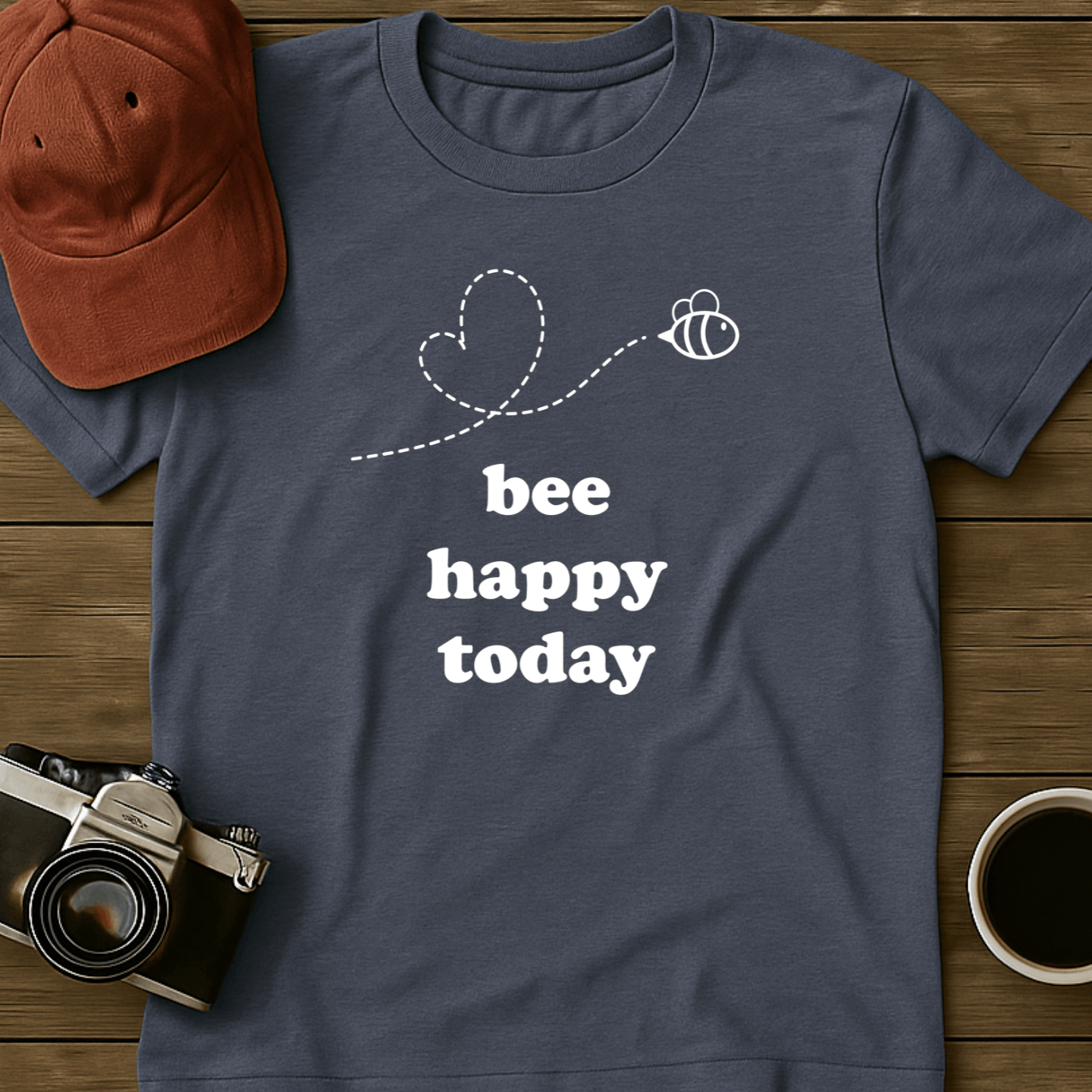 Bee Happy Today Heart T-Shirt
