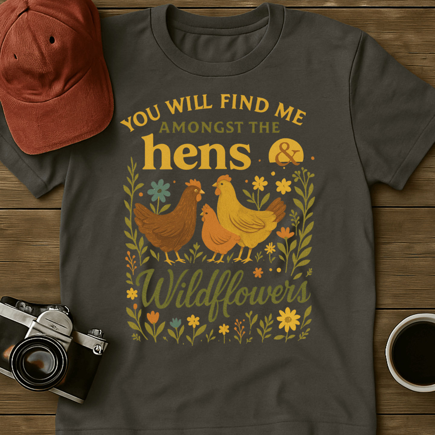 Hens and Wildflowers I T-Shirt