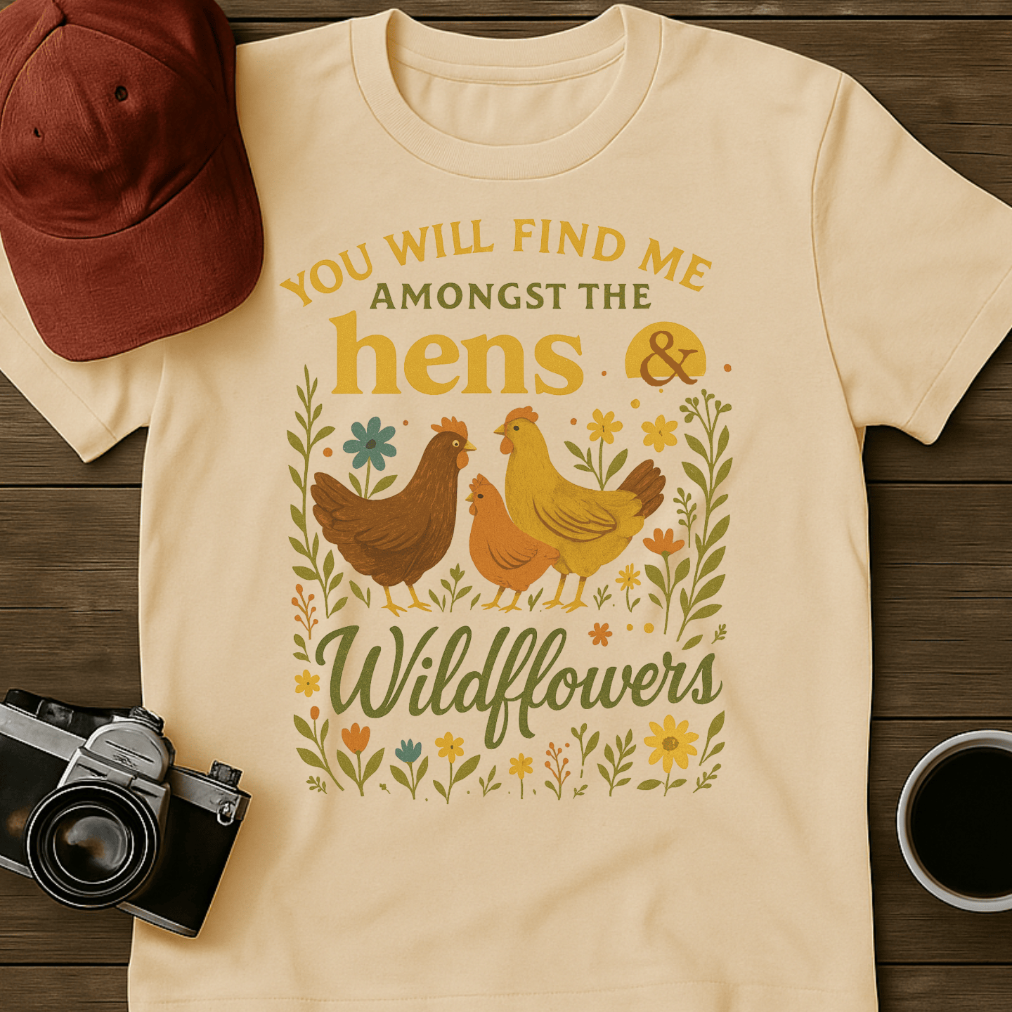 Hens and Wildflowers I T-Shirt