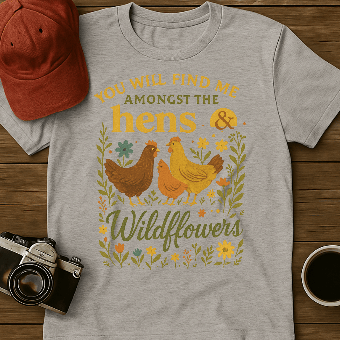 Hens and Wildflowers I T-Shirt