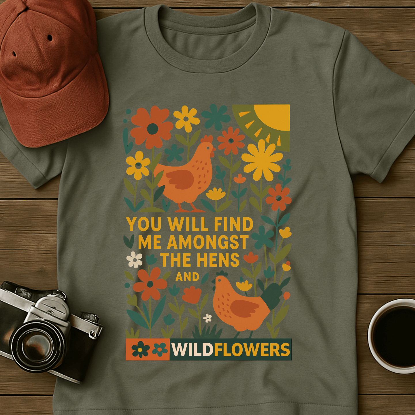 Hens and Wildflowers II T-Shirt