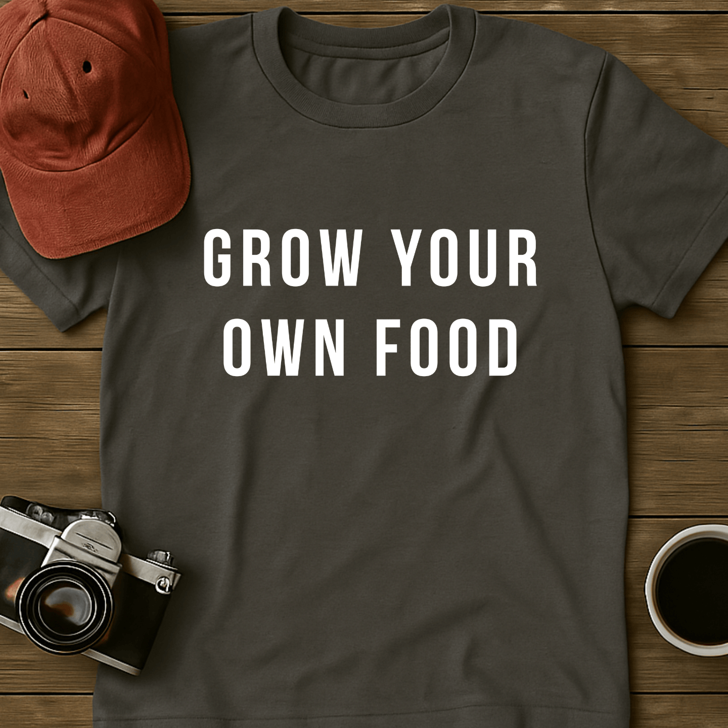 Grow Your Own Food Text T-Shirt