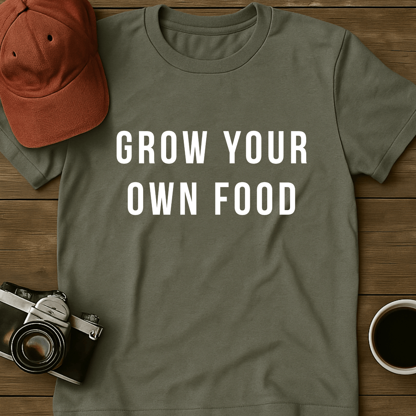 Grow Your Own Food Text T-Shirt
