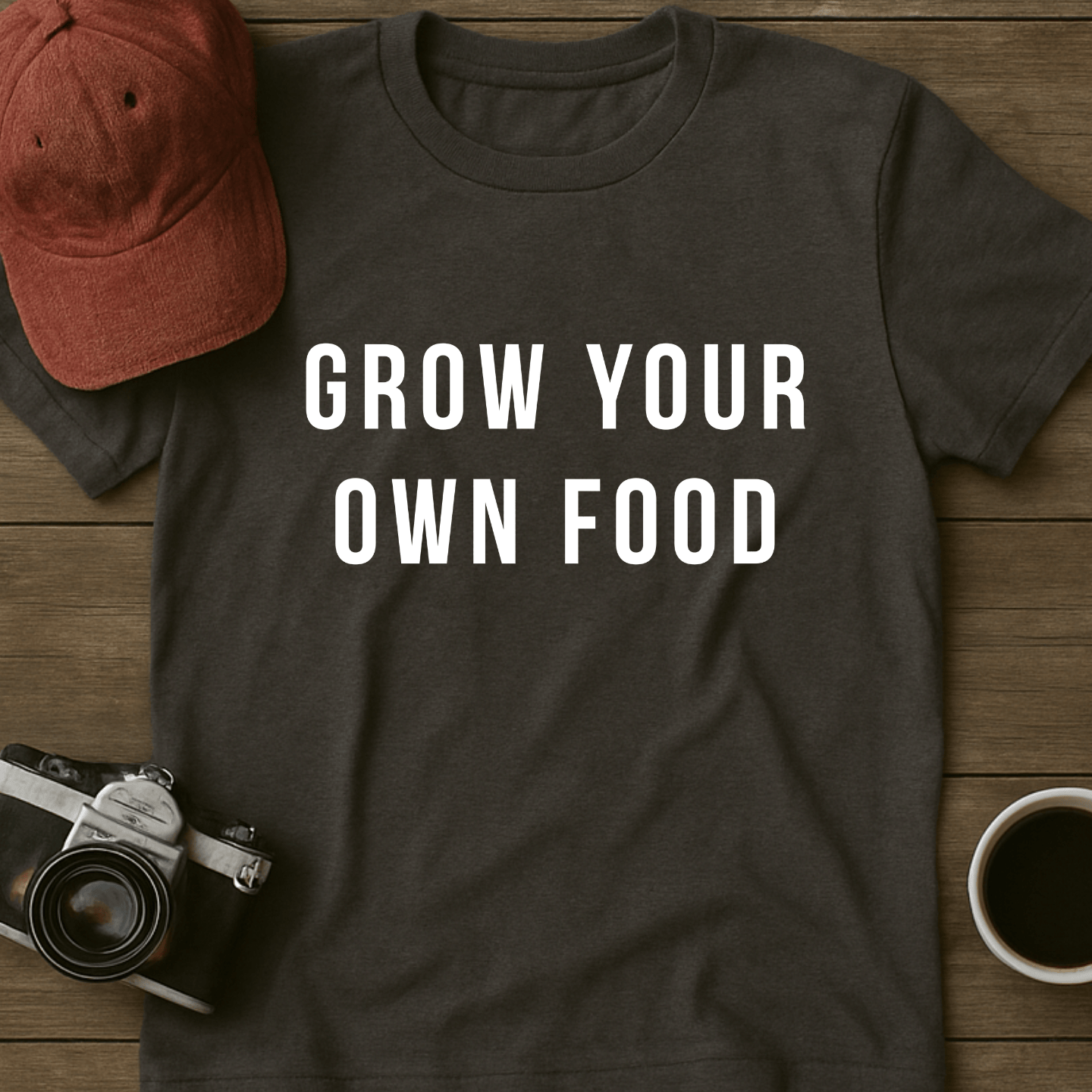 Grow Your Own Food Text T-Shirt