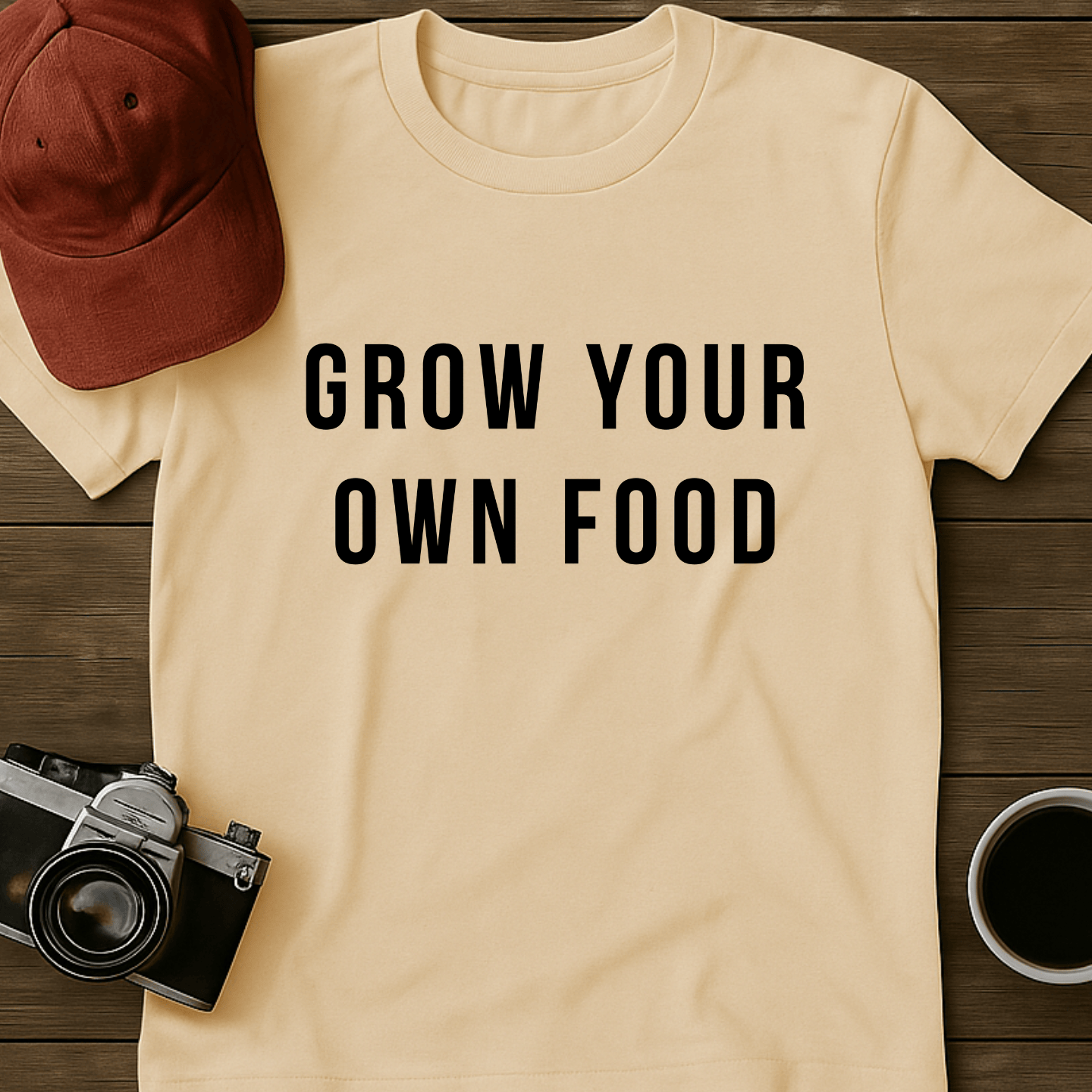 Grow Your Own Food Text T-Shirt