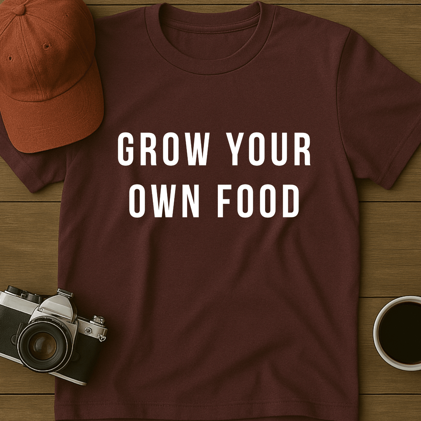 Grow Your Own Food Text T-Shirt