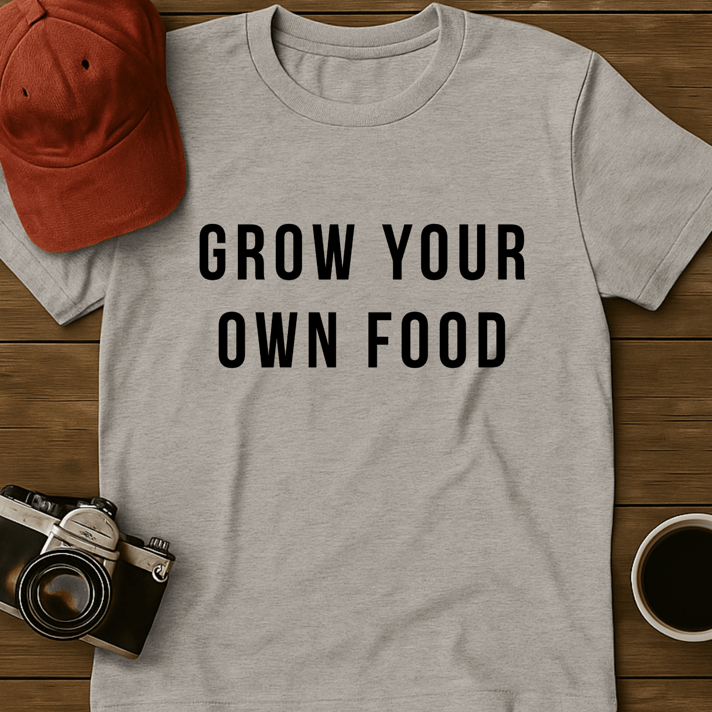 Grow Your Own Food Text T-Shirt