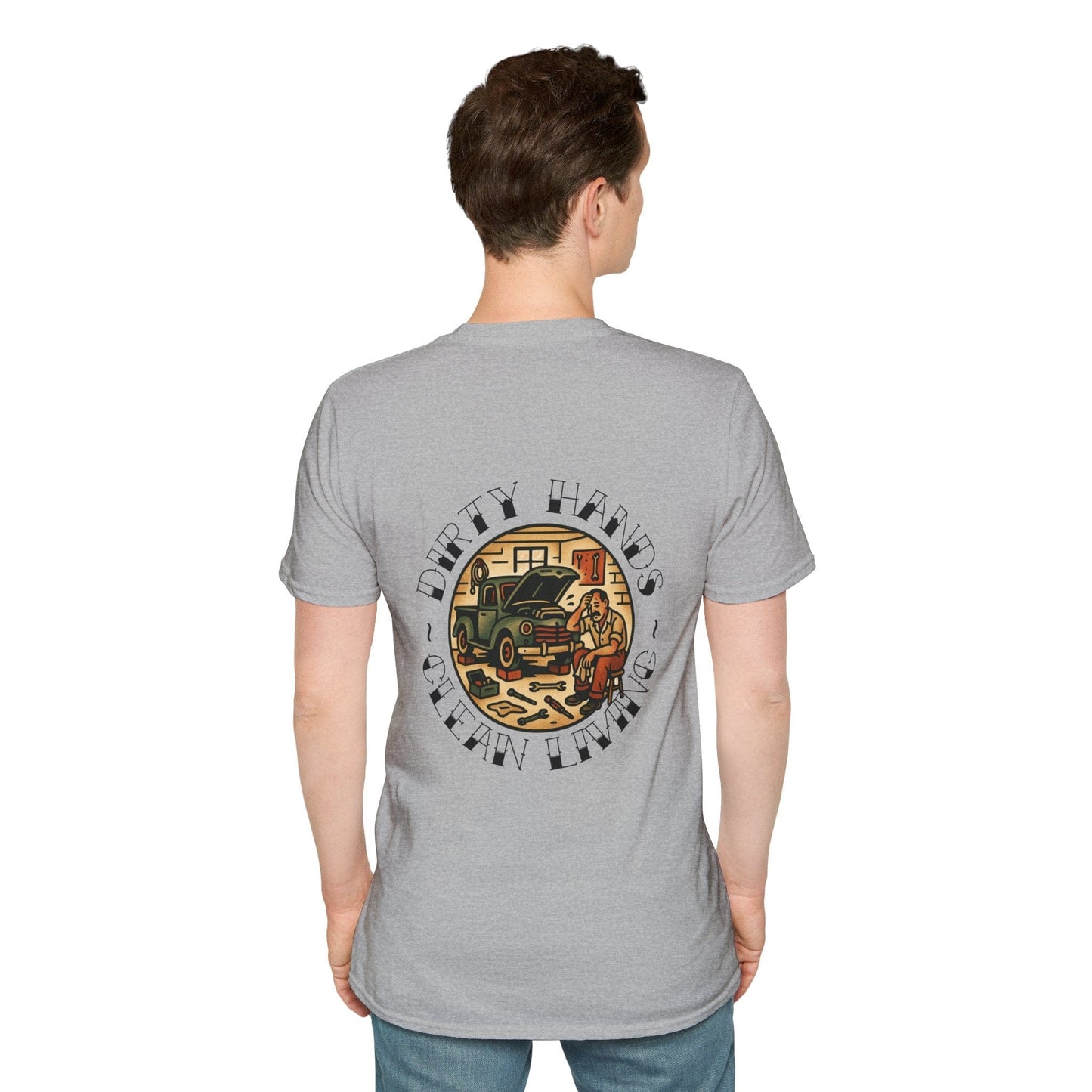 Clean Living Garage T-Shirt (BACK)