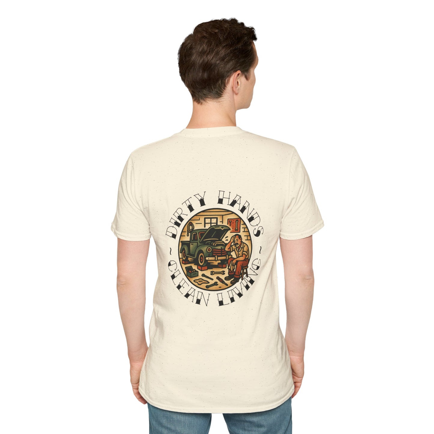 Clean Living Garage T-Shirt (BACK)